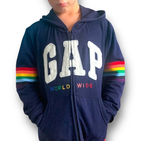 GAP Other - Gap Vintage Hooded Zipper Worldwide Rainbow Unisex XL 12 Reg